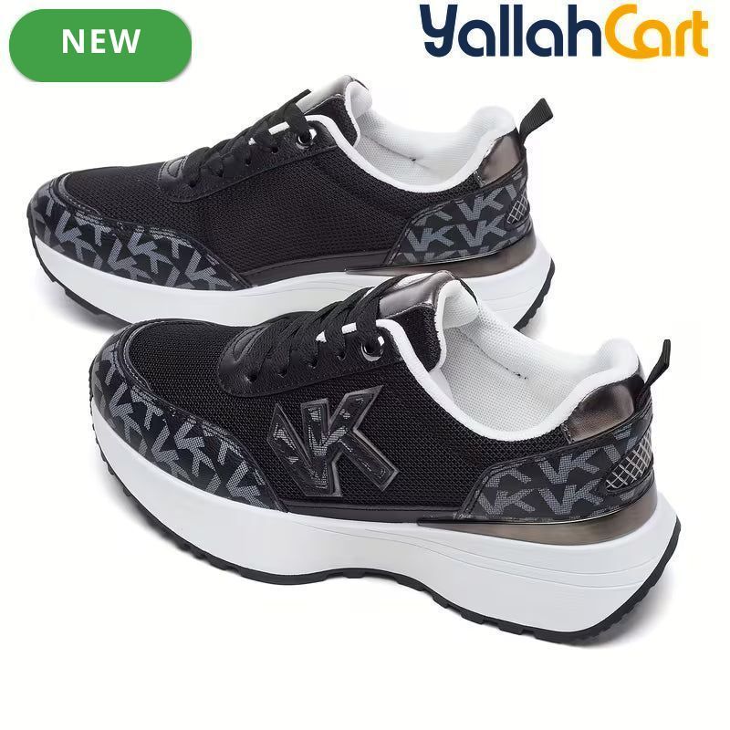 Desai Women's Sporty Platform Wedge Sneakers – Lightweight Breathable Lace-Up Shoes