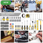 108pcs Household And Automotive Tool Set - Black/Yellow, Home And Car Repair Hand Tools Kit, Complete Mechanic Tool Set with Portable Toolbox Organizer, Wrenches, Screwdrivers, Pliers And Accessories
