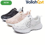 Desai Women's Sporty Platform Wedge Sneakers – Lightweight Breathable Lace-Up Shoes