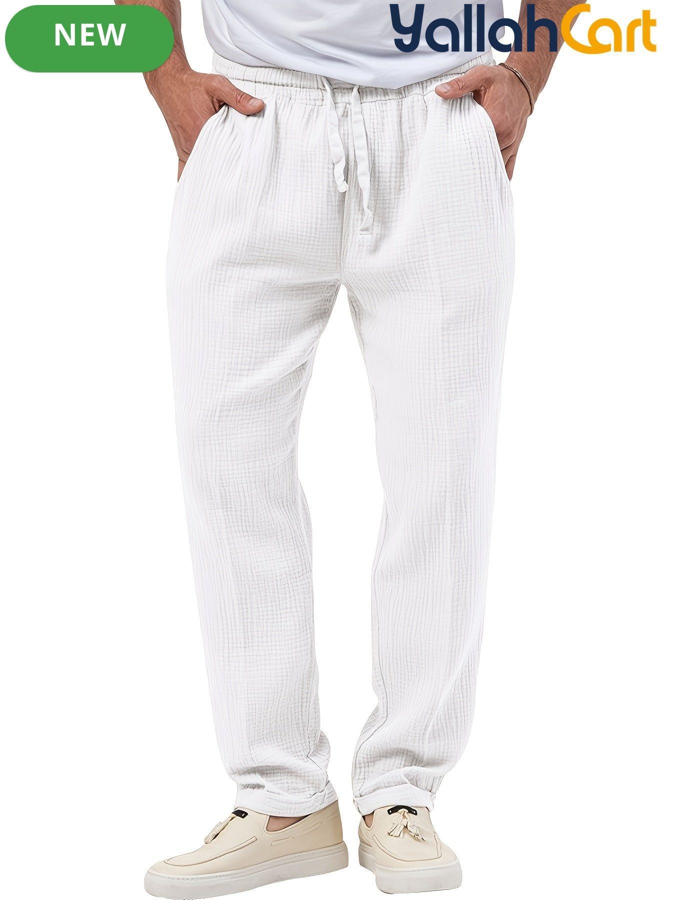 Men’s Summer Linen Casual Trousers – Loose Fit Breathable Pants for Sports & Daily Wear