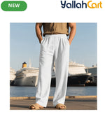 Men’s Summer Linen Casual Trousers – Loose Fit Breathable Pants for Sports & Daily Wear