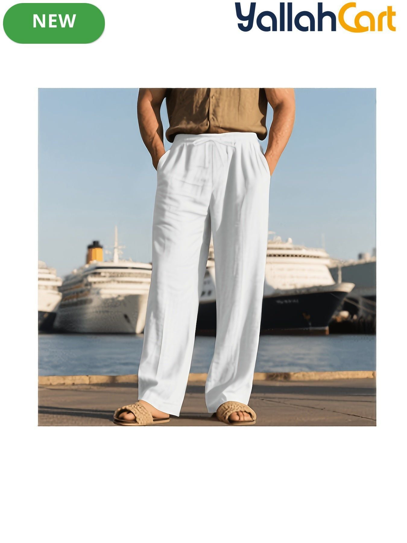 Men’s Summer Linen Casual Trousers – Loose Fit Breathable Pants for Sports & Daily Wear