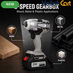 1/2 Inch Brushless Cordless High Torque Impact Wrench - Silver/Black, Battery Powered Impact Gun, High Torque Motor, Fast Charger, 1/2 Inch Drive, Perfect for Car, Truck & Automotive Maintenance