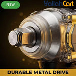 1/2 Inch Brushless Cordless High Torque Impact Wrench - Silver/Black, Battery Powered Impact Gun, High Torque Motor, Fast Charger, 1/2 Inch Drive, Perfect for Car, Truck & Automotive Maintenance