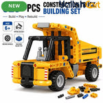 320+PCS Engineering Dump Truck Building Blocks Set - Multicolor Mine Cart Construction Vehicle Model, Tilting Bucket & Rolling Wheels, STEM Assembly Toy, Engineering Vehicle Building Kit for Kids Ages 6+