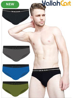 Pack Platinum Collection Men's Underwear Briefs - Black, Gray, Airforce Blue & Olive Green, Cotton Bamboo Lycra, 3X Softer StretchMax Breathable All-Day Comfort