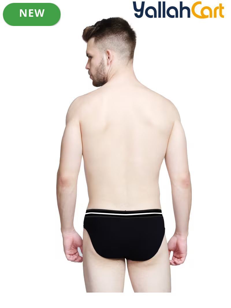 Pack Platinum Collection Men's Underwear Briefs - Black, Gray, Airforce Blue & Olive Green, Cotton Bamboo Lycra, 3X Softer StretchMax Breathable All-Day Comfort