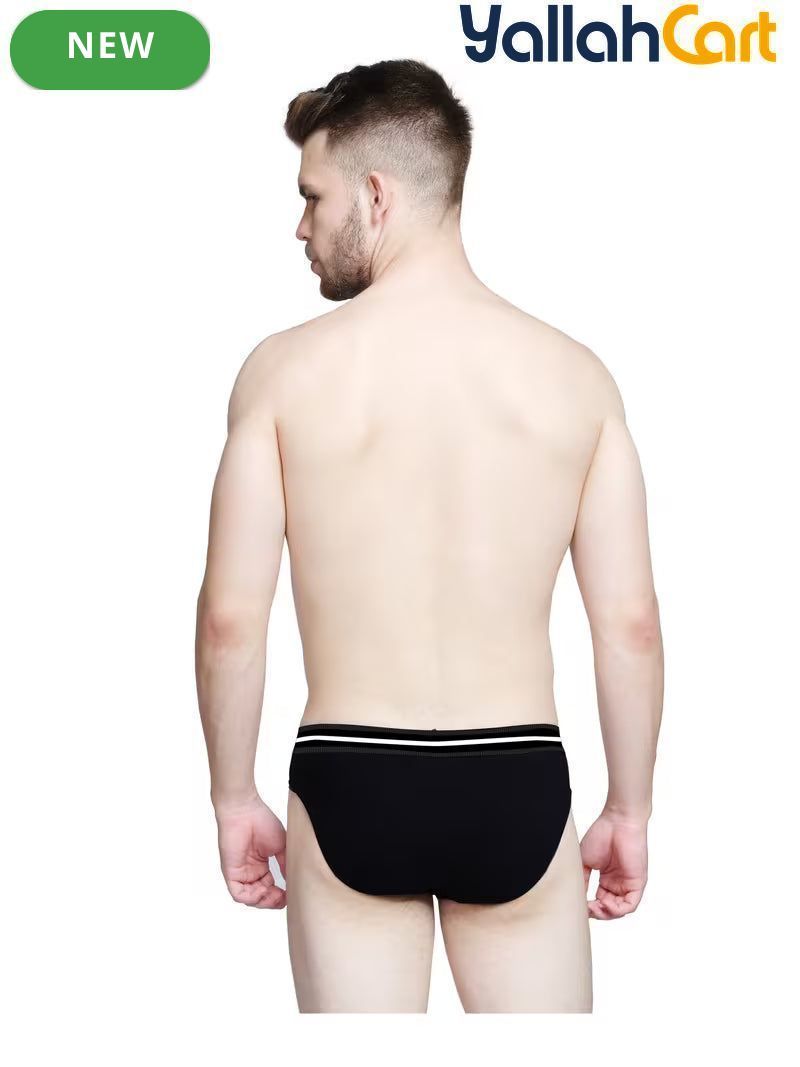 Pack Platinum Collection Men's Underwear Briefs - Black, Gray, Airforce Blue & Olive Green, Cotton Bamboo Lycra, 3X Softer StretchMax Breathable All-Day Comfort