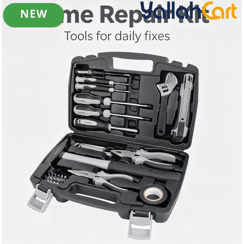 32pcs Household Hand Tool Set - Black & Silver, High Grade Complete Hardware Tool Kit, Sturdy Practical Hand Tools for Home Improvement, Household Maintenance, DIY Projects and General Handwork