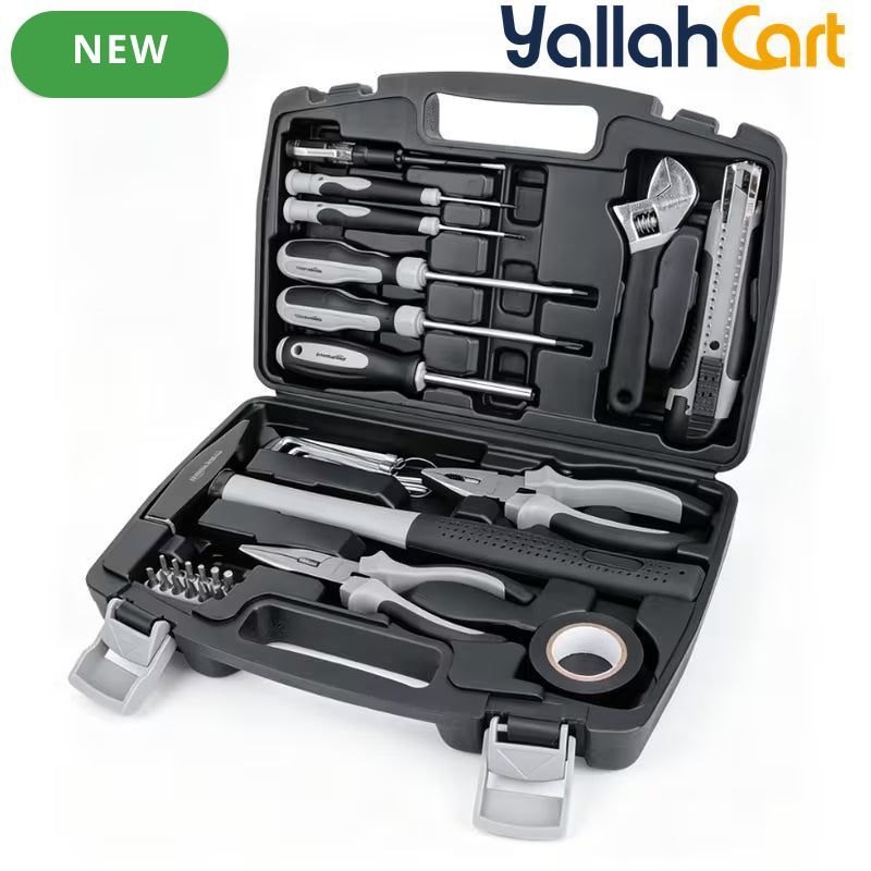 32pcs Household Hand Tool Set - Black & Silver, High Grade Complete Hardware Tool Kit, Sturdy Practical Hand Tools for Home Improvement, Household Maintenance, DIY Projects and General Handwork