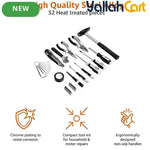 32pcs Household Hand Tool Set - Black & Silver, High Grade Complete Hardware Tool Kit, Sturdy Practical Hand Tools for Home Improvement, Household Maintenance, DIY Projects and General Handwork