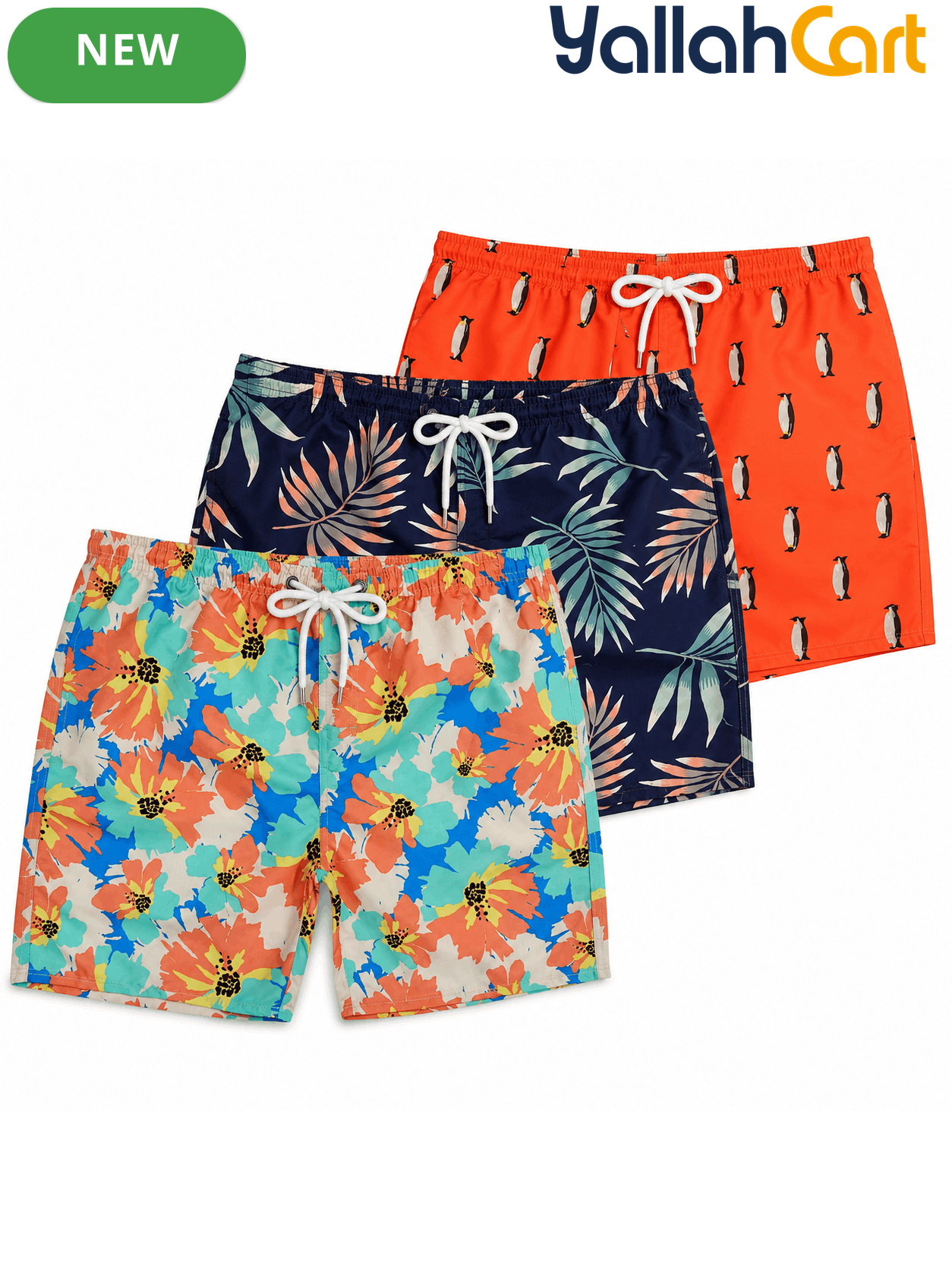 Men’s Colorful Summer Swim Shorts – 3 Stylish Graphic Designs