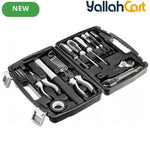 32pcs Household Hand Tool Set - Black & Silver, High Grade Complete Hardware Tool Kit, Sturdy Practical Hand Tools for Home Improvement, Household Maintenance, DIY Projects and General Handwork