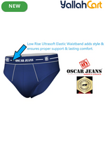 Pack Premium 100% Cotton Men's Underwear Briefs - Black, Maroon & Blue, Super Combed Soft Anti-Odor, No-Marks Elastic Waistband