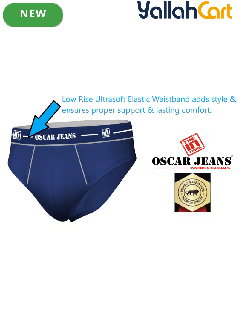 Pack Premium 100% Cotton Men's Underwear Briefs - Black, Maroon & Blue, Super Combed Soft Anti-Odor, No-Marks Elastic Waistband