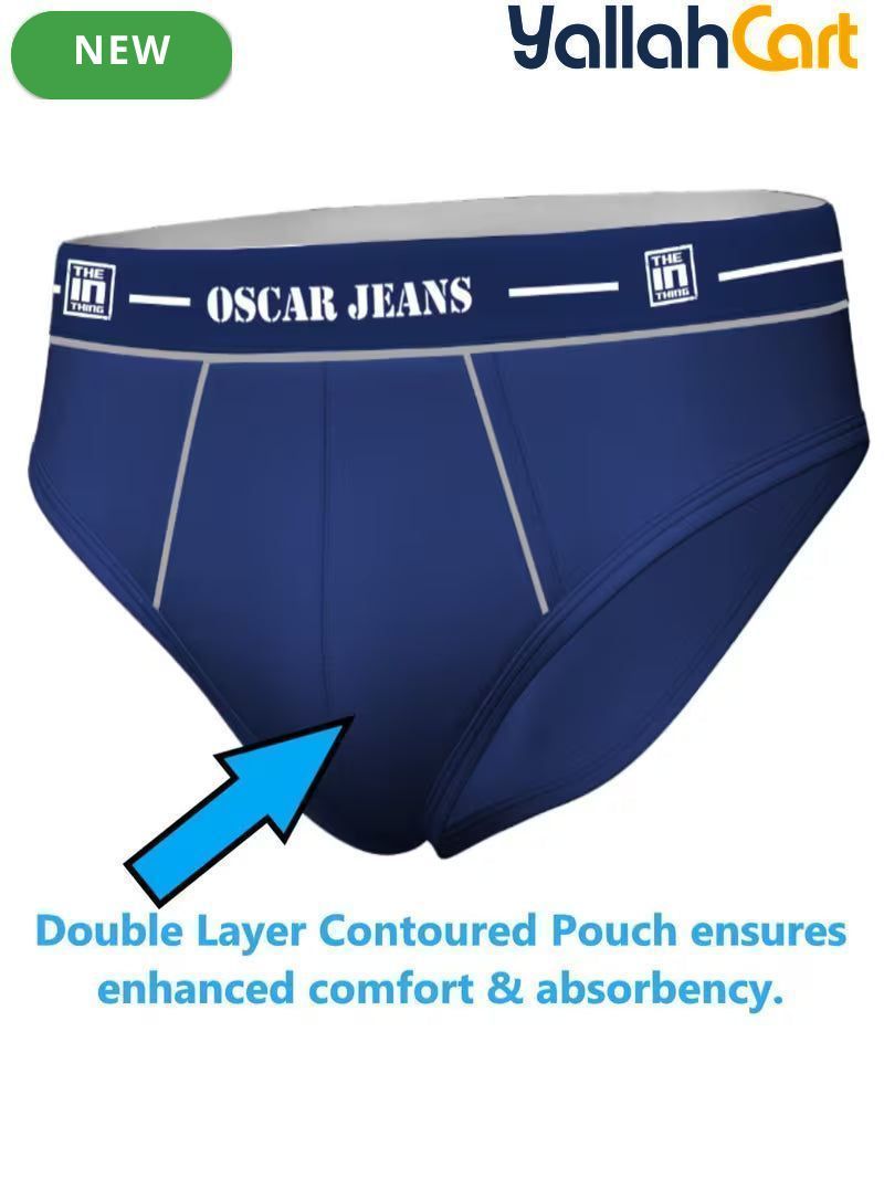 Pack Premium 100% Cotton Men's Underwear Briefs - Black, Maroon & Blue, Super Combed Soft Anti-Odor, No-Marks Elastic Waistband