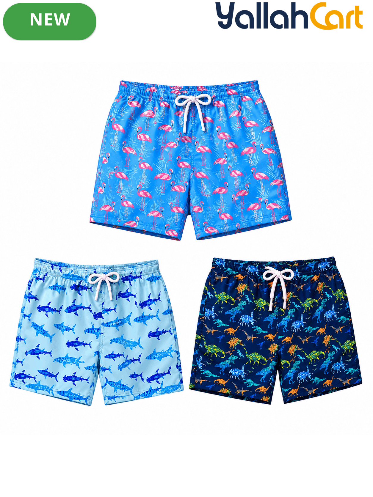 Men’s Colorful Summer Swim Shorts – 3 Stylish Graphic Designs