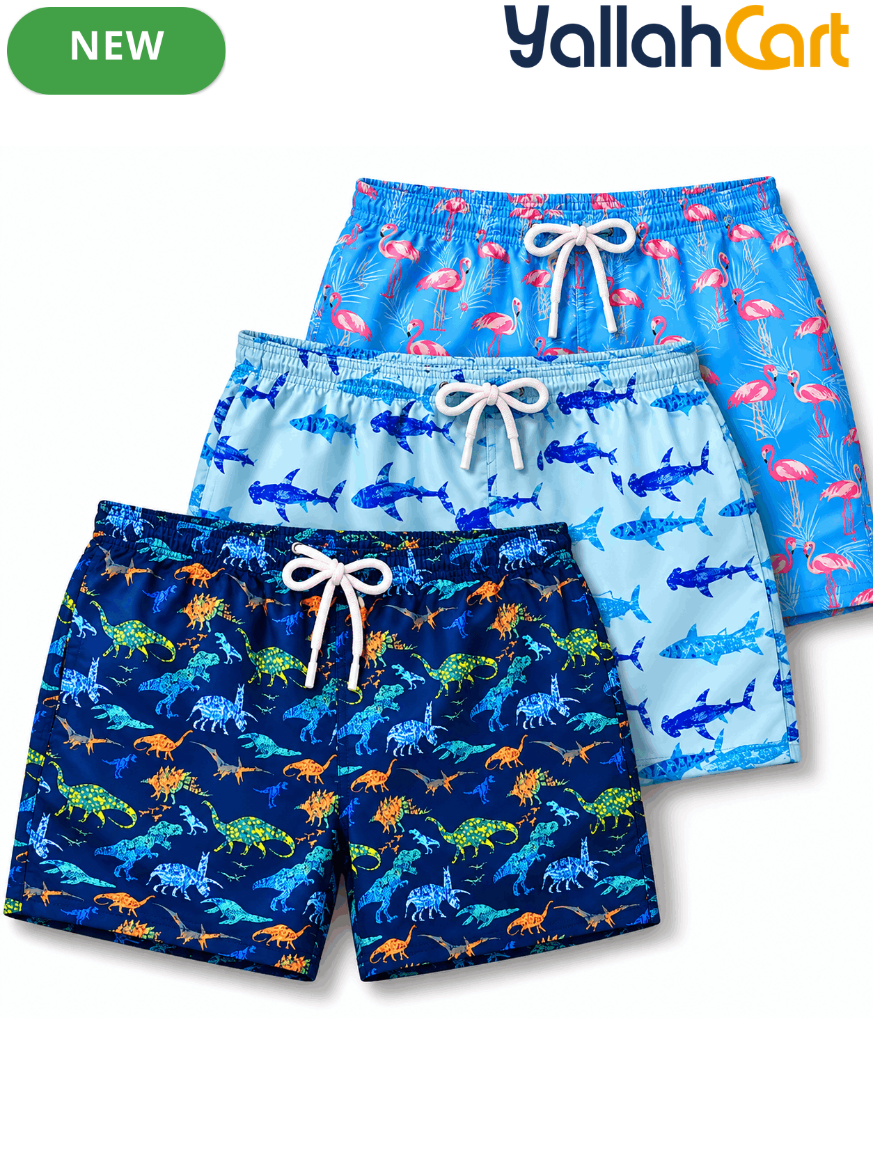 Men’s Colorful Summer Swim Shorts – 3 Stylish Graphic Designs