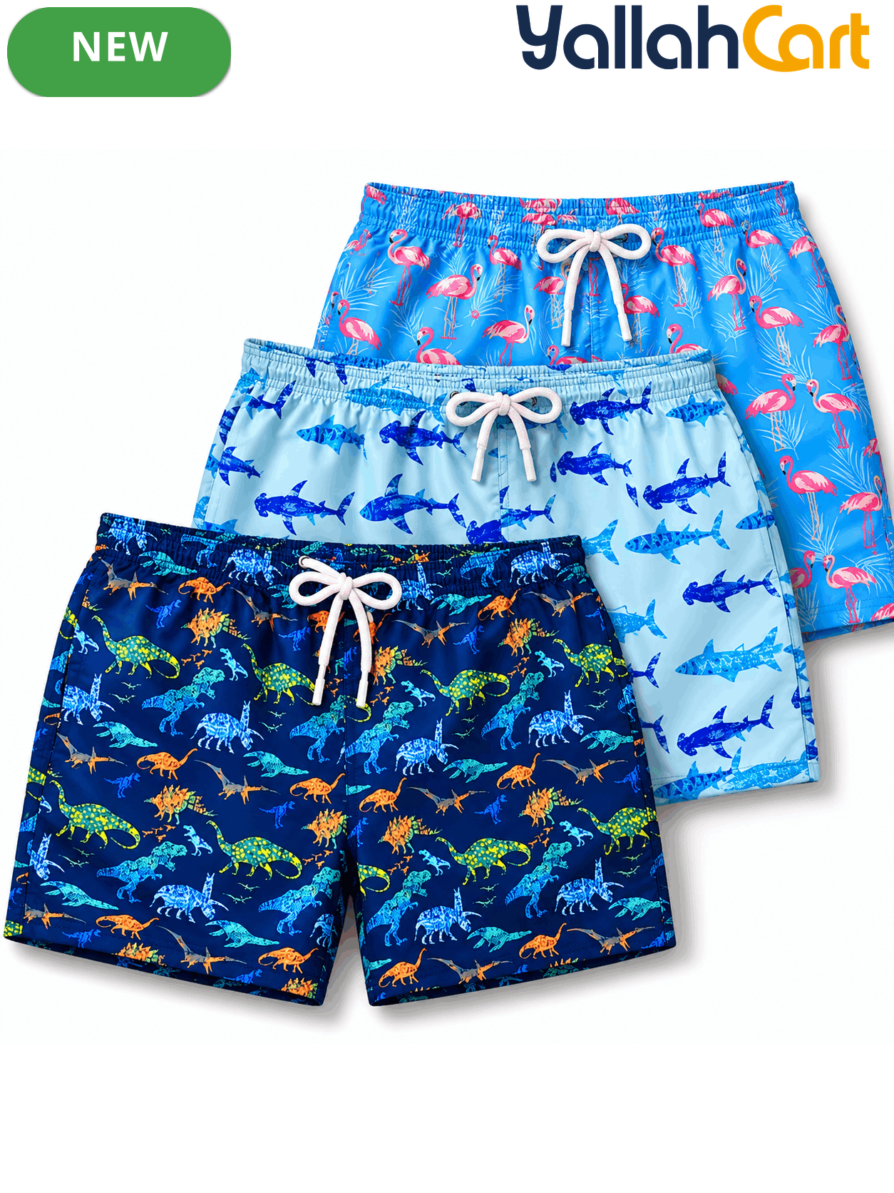 Men’s Colorful Summer Swim Shorts – 3 Stylish Graphic Designs