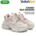 Desai Women's Chunky Platform Sneakers – Colorblock Lace-Up Casual Walking Shoes