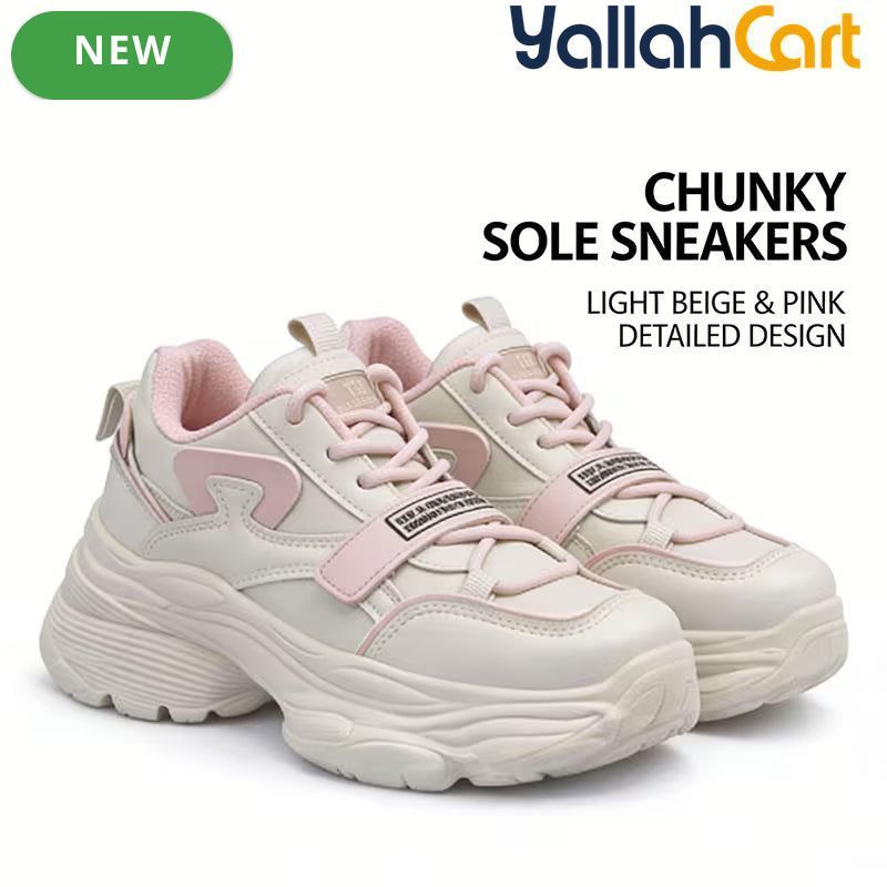 Desai Women's Chunky Platform Sneakers – Colorblock Lace-Up Casual Walking Shoes