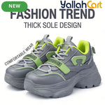 Desai Women's Chunky Platform Sneakers – Colorblock Lace-Up Casual Walking Shoes