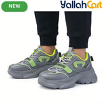 Desai Women's Chunky Platform Sneakers – Colorblock Lace-Up Casual Walking Shoes