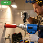 Industrial 4300W Diamond Core Drilling Machine - Blue & Silver, Portable Handheld Wet Core Drill, 1900RPM Idle Speed, Overload Protection, Safety Clutch, Concrete, Brick & Wall Hole Making