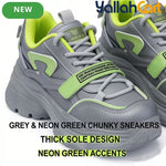 Desai Women's Chunky Platform Sneakers – Colorblock Lace-Up Casual Walking Shoes