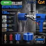 Industrial 4300W Diamond Core Drilling Machine - Blue & Silver, Portable Handheld Wet Core Drill, 1900RPM Idle Speed, Overload Protection, Safety Clutch, Concrete, Brick & Wall Hole Making