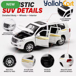Die-Cast SUV Toy Car - White Realistic Model Vehicle with Openable Doors & Hood, Mini Car Toy for Kids Ages 3+, Pretend Play & Collectible Vehicle Gift for Boys & Girls