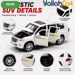 Die-Cast SUV Toy Car - White Realistic Model Vehicle with Openable Doors & Hood, Mini Car Toy for Kids Ages 3+, Pretend Play & Collectible Vehicle Gift for Boys & Girls