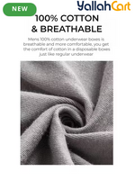 Pack Men's Disposable Boxer Briefs - White, Individually Wrapped, Soft & Breathable Underwear for Travel, Hotels, Hospital Stays & Business Trips