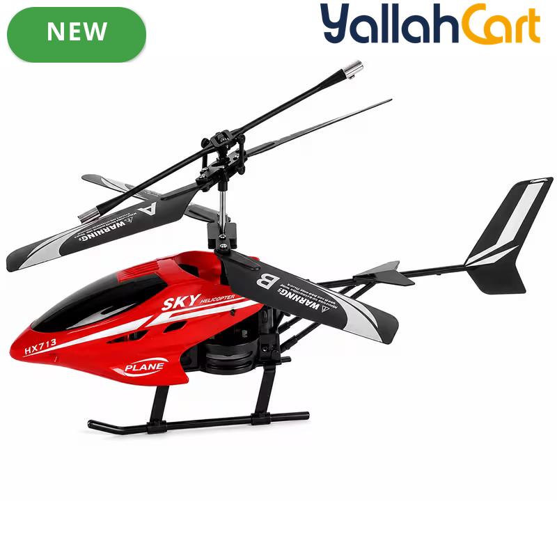 RC Helicopter Toy - Red Dual Rotor Remote Control Flying Helicopter, Indoor Aircraft Toy with Controller for Kids & Beginners, Fun Flying Gift for Boys & Girls Ages 8+
