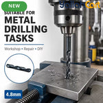 2PCS 4.8mm HSS Twist Drill Bits - Black, High Speed Steel Straight Shank Drill Bit Set, Spiral Flute Metal Drilling Tools, Durable Metal Drill Bits for Workshop, Repair & DIY