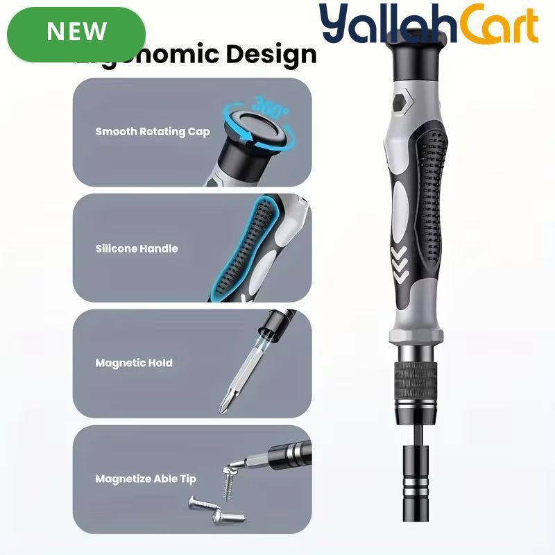 115-in-1 Multi-functional Precision Screwdriver Set - Black & Silver, Ultra Durable Small Repair Kit, PC Accessories Tool Set, PS5 Repair Kit, Precision Screwdriver Set for MacBook, Computer, Laptop, Watch, PS4, Xbox, Glasses, Gaming Console & More