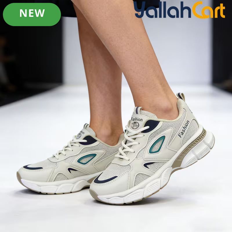 Desai Unisex Chunky Sneakers – Breathable Mesh Thick-Sole Casual Shoes