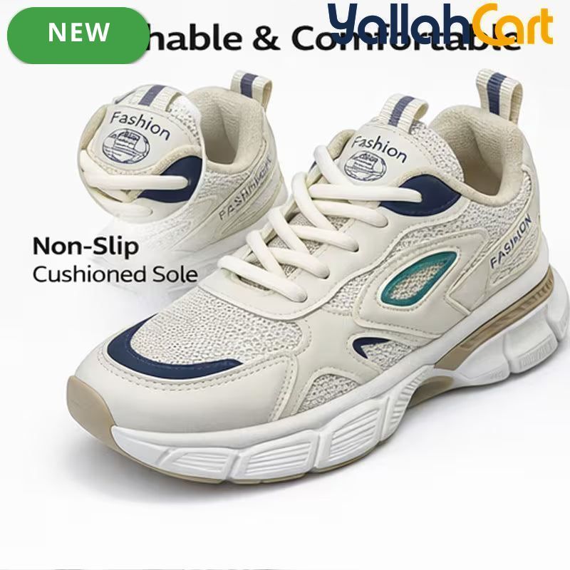 Desai Unisex Chunky Sneakers – Breathable Mesh Thick-Sole Casual Shoes