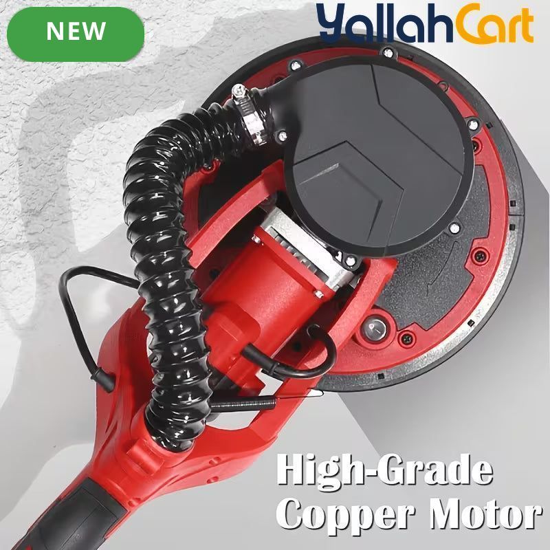 800W Drywall Sander - Red/Black, Electric Drywall Sander with Vacuum Dust Collection, LED Light, Variable Speed 800-1800RPM, Foldable & Extendable Handle, 50pcs Sandpaper Set