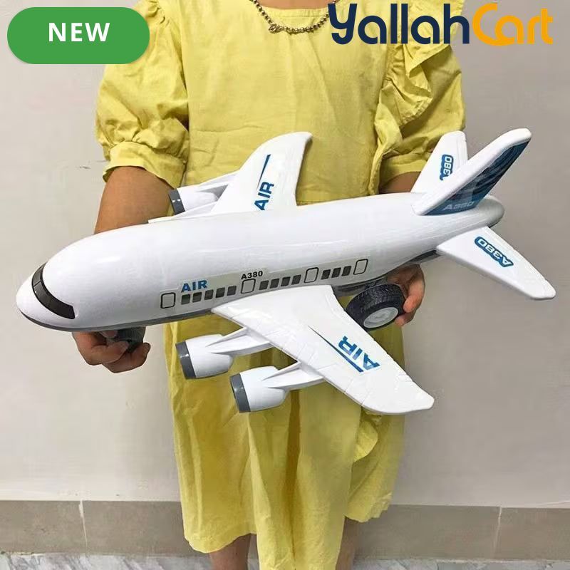 Large Scale Self-Propelled Passenger Airplane Model Kit - White Large Airplane Toy for Self-Assembly, Educational Aircraft Building Kit, Creative DIY Model Toy, Christmas & New Year Gift for Children