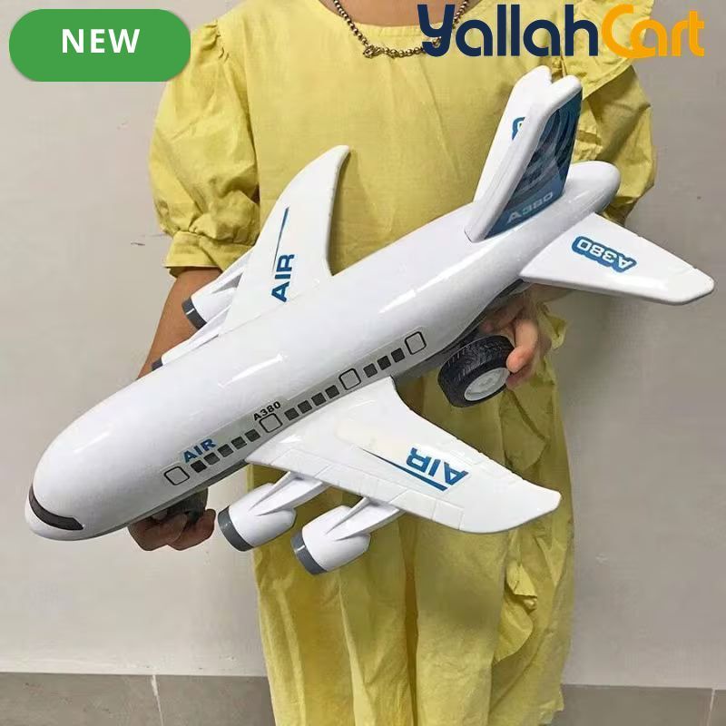 Large Scale Self-Propelled Passenger Airplane Model Kit - White Large Airplane Toy for Self-Assembly, Educational Aircraft Building Kit, Creative DIY Model Toy, Christmas & New Year Gift for Children