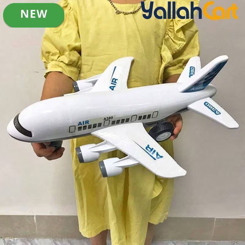 Large Scale Self-Propelled Passenger Airplane Model Kit - White Large Airplane Toy for Self-Assembly, Educational Aircraft Building Kit, Creative DIY Model Toy, Christmas & New Year Gift for Children