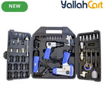 50pcs Household Hand Tool Set - Blue/Black, Comprehensive Tool Kit with Accessories, Screwdrivers, Wrenches, Pliers, Repair Tools, Portable Plastic Storage Case for Home, DIY & Maintenance