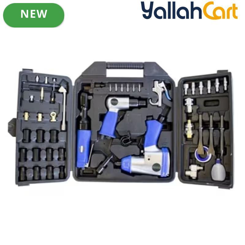 50pcs Household Hand Tool Set - Blue/Black, Comprehensive Tool Kit with Accessories, Screwdrivers, Wrenches, Pliers, Repair Tools, Portable Plastic Storage Case for Home, DIY & Maintenance