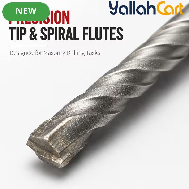 10mm x 260mm SDS Plus Hammer Drill Bit - Steel, Carbide Tip Rotary Hammer Drill Bit, Spiral Flute Masonry Drill Bit for Concrete, Brick, Block & Stone, Construction & DIY Drilling Tool