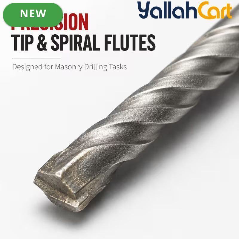 10mm x 260mm SDS Plus Hammer Drill Bit - Steel, Carbide Tip Rotary Hammer Drill Bit, Spiral Flute Masonry Drill Bit for Concrete, Brick, Block & Stone, Construction & DIY Drilling Tool