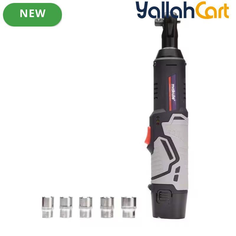 12V Cordless Ratchet Wrench Set - Black/Silver, 45Nm Torque, 0-250RPM Variable Speed, 2 Rechargeable Batteries, Charger, Sleeve & Carrying Case, Chrome-Vanadium Steel, Electric Ratchet Tool for Automotive & DIY Repairs