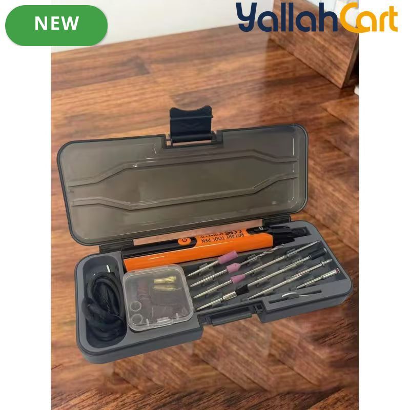 39pcs USB Electric Polishing Machine Tool Set - Orange/Black, Linear Polishing Machine, Electric Angle Grinding Machine, Cordless Drill, Auto Polishing Tool, Rechargeable Jewelry Grinding Tool Set