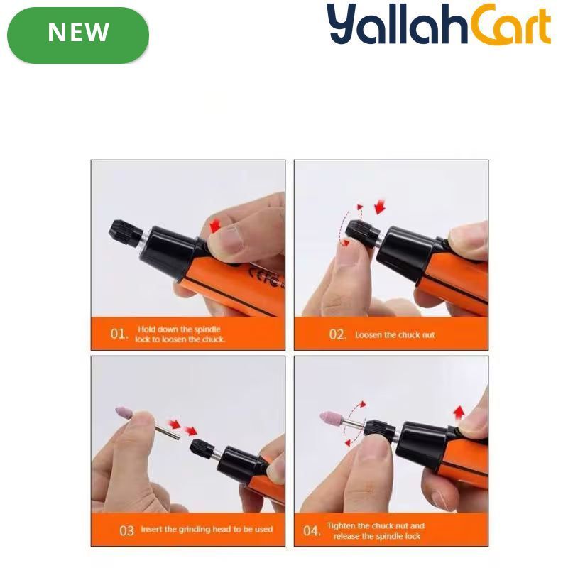 39pcs USB Electric Polishing Machine Tool Set - Orange/Black, Linear Polishing Machine, Electric Angle Grinding Machine, Cordless Drill, Auto Polishing Tool, Rechargeable Jewelry Grinding Tool Set