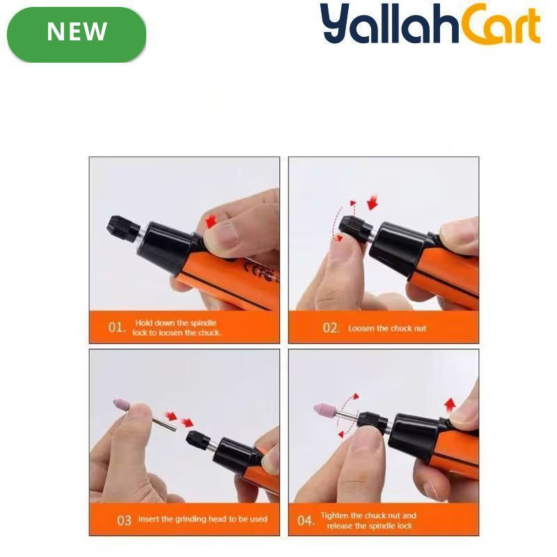 39pcs USB Electric Polishing Machine Tool Set - Orange/Black, Linear Polishing Machine, Electric Angle Grinding Machine, Cordless Drill, Auto Polishing Tool, Rechargeable Jewelry Grinding Tool Set